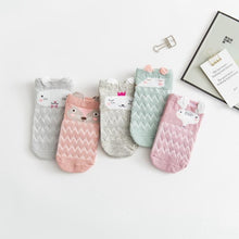 Load image into Gallery viewer, 5 Pairs Thin Combed Cotton Cute Animal Baby Socks Mesh Short Socks For Newborns Boys & Girls