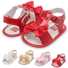 Load image into Gallery viewer, Baby Summer Newborn 0-18M Infant Baby Girls Boys Shoes Solid Non-slip Party Bow PU Leather Breathable Toddler Shoes