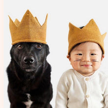 Load image into Gallery viewer, Modern Luxury New Trend Baby Hat Girls and Boys Crown Knitted Cap Toddler Empty Top Hats Newborn Design Woolen Yarn Bonnet For Kids