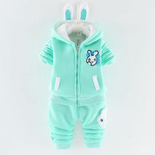 Load image into Gallery viewer, Modern Fashion Cotton Thick Warm Casual Hooded Sweater Cartoon Cute Bear Three-piece Suit For Baby Boy & Girl