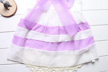 Load image into Gallery viewer, Baby Girl Clothes for Kids with Cute Purple Stripe and Round Neck Sleeveless Chiffon Dresses For Girls