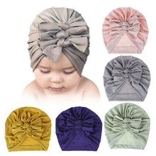 Load image into Gallery viewer, Modern Handamde Toddler Baby Boys& Girls Turban Head Wrap Beanie Cotton Hat Solid Cap Headband For Kids