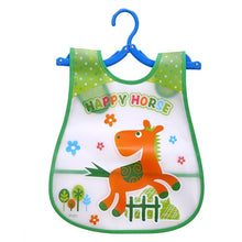 Load image into Gallery viewer, Fashion Printed Adjustable Animal Plastic Waterproof Lunch Feeding Bibs Feeding Cloth for Children In Modern Design