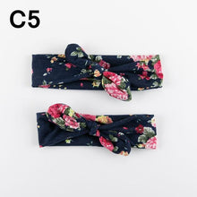 Load image into Gallery viewer, Mother & Baby Headband for Girl Bow Hairband Floral Elastic Hair Bands Parent-Child Turban Hair Accessories Bow For Mother and daughter