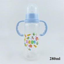 Load image into Gallery viewer, Unisex Baby 150/280ml Wide Mouth Soft Silicone Cover Straw Drinking Milk Bottle For Newborn Nursing Product With Handle