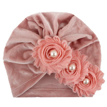Load image into Gallery viewer, Handmade Baby Accessories Newborn Kids Baby Boy Girl Indian Turban Twist Knot Beanie Hat Pearl Flower Style