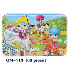 Load image into Gallery viewer, New 60 Pieces Wooden Puzzle Kids Toy Cartoon Animal Wooden Puzzles Child Early Educational Learning Toys for Christmas Gift