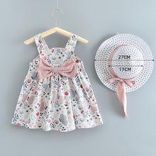 Load image into Gallery viewer, Modern Baby Newborn Toddler Girls Summer Tutu Dress With Printing Princess Dresses Sundress And Hat