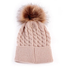 Load image into Gallery viewer, Infant Baby Boy Girl & Mom Winter Knit Warm Soft Beanie Hat Hairball Cap for Adult Children Family Matching Caps Hats