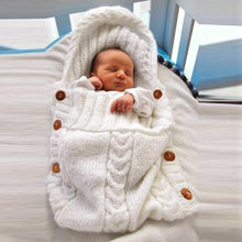 Load image into Gallery viewer, Warm Baby Blanket Knitted Newborn Swaddle Wrap Soft Footmuff Cotton Envelope For Stroller Accessories Blanket Bag
