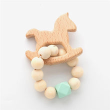 Load image into Gallery viewer, Modern Baby Silicone Wooden Nursing Bracelets Wood Teether Silicone Beads Teething Wood Rattles Toys for Baby