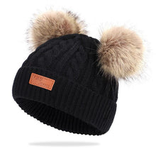 Load image into Gallery viewer, New Fashion Children Winter Hats Baby Kids Girl Solid Knitted Beanies Caps Hair thick ball And Modern Gloves