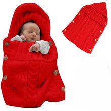 Load image into Gallery viewer, Warm Baby Blanket Knitted Newborn Swaddle Wrap Soft Footmuff Cotton Envelope For Stroller Accessories Blanket Bag