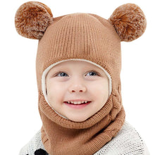 Load image into Gallery viewer, Modern Luxury Children Hats Pom Pom Ball Hat Kids Warm Wool Hooded Hat Baby Scarves Toddler Caps For Kids