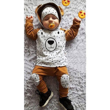 Load image into Gallery viewer, Newborn Boy Long Sleeve Bear Infant Hoodie Pant Tracksuit Set Pajamas For Kids In Bear Deisgn