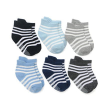 Load image into Gallery viewer, 6 Pairs Cotton Baby 's Non-slip Boat Low Cut Floor Socks With Rubber Grips For Boys & Girls Sock
