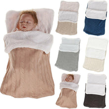 Load image into Gallery viewer, Warm Baby Blanket Knitted Newborn Swaddle Wrap Soft Sleeping Bag Footmuff Cotton Envelope For Stroller Accessories For Baby