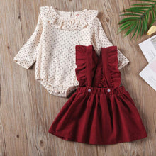Load image into Gallery viewer, Toddler Baby Girl Dotted Romper Tops Strap Dress Cotton Clothes Skirt Cover Up
