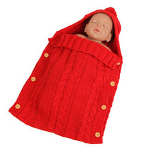 Load image into Gallery viewer, Warm Baby Blanket Knitted Newborn Swaddle Wrap Soft Footmuff Cotton Envelope For Stroller Accessories Blanket Bag