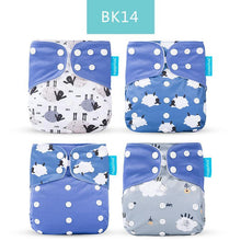 Load image into Gallery viewer, 4pcs/set Washable Eco-Friendly Cloth Diaper Cover Adjustable Nappy Cloth Diapers Cloth Nappy For Baby Boys and Grils Baby