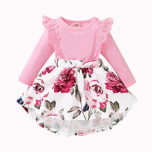 Load image into Gallery viewer, Baby Girl Flower Dress Pretty Bow Outfits Long Sleeve Toddler Girl Unique Design Perfect Gift