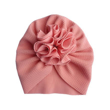 Load image into Gallery viewer, Handamde Elegant Baby Hats for Girls Big Bow Turban Hat Newborn Baby Beanie Cap Solid Color Style