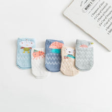 Load image into Gallery viewer, 5 Pairs Thin Combed Cotton Cute Animal Baby Socks Mesh Short Socks For Newborns Boys & Girls