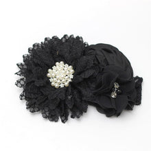 Load image into Gallery viewer, Luxury Modern Handmade Flower Headband Newborn Infant Pearl Flowers With Lace wide Headbands Bebes Hair Accessories Bow