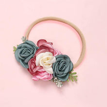 Load image into Gallery viewer, Modern Fashion Floral Headband Newborn Baby Elastic Hairbands Pearl Fresh Style Bow Knot For Girls