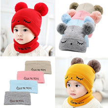 Load image into Gallery viewer, Winter Children Hat Bonnet Enfant Knitted Cute Baby Cap For Girls Boys 0-24 Months For Kids In Modern Bear Design