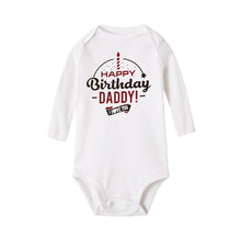 Load image into Gallery viewer, Happy Birthday Daddy Newborn Kids Baby Boys Girls Infant Long Sleeve Jumpsuit ROmper In Modern Designs With Party Print
