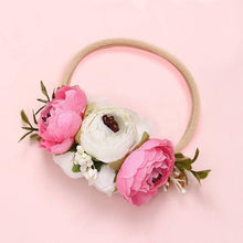Load image into Gallery viewer, Modern Fashion Floral Headband Newborn Baby Elastic Hairbands Pearl Fresh Style Bow Knot For Girls