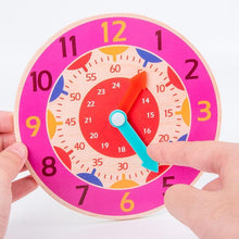 Load image into Gallery viewer, Children Montessori Wooden Clock Toys Hour Minute Second Cognition Colorful Clocks Toys for Kids Early Preschool Teaching Aids