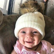 Load image into Gallery viewer, Winter Baby Boy Girl Artificial Pompom Knitted Hat Toddler Kids Caps With Pompon for Newborn