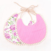 Load image into Gallery viewer, Double-deck Infant Baby Girl Boy Bib Kid Toddler Dinner Feeding Tassel Cotton Linen Burp Cloths
