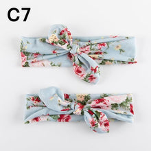 Load image into Gallery viewer, Modern Mother & Baby Headbands Kids Girl Bow With Rabbit ear Print Floral Hair Bands Parent-Child Hair Accessories