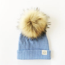 Load image into Gallery viewer, Winter Baby Boy Girl Artificial Pompom Knitted Hat Toddler Kids Caps With Pompon for Newborn
