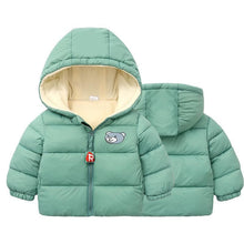 Load image into Gallery viewer, Infant Baby Hooded Warm Jackets For Baby Girls and Baby Boys For WInter In Modern New Luxury Shiny Design