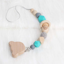Load image into Gallery viewer, Modern Wood Pacifier Clip Chain Holder Nipples Pacifier Clips Pacifier Teether Teething Toy Cartoo Wooden Bracket For Pacifier For Kids