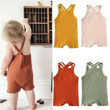 Load image into Gallery viewer, Luxury Modern Baby Kids Boy and Girl Infant Romper Jumpsuit Cotton Outfits Set Ribbed Solid Clothes For Kids
