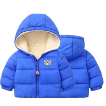 Load image into Gallery viewer, Infant Baby Hooded Warm Jackets For Baby Girls and Baby Boys For WInter In Modern New Luxury Shiny Design