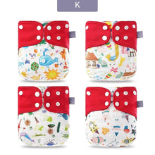 Load image into Gallery viewer, Modern Eco-friendly Diaper New 4pcs/set Washable Coffee Mesh Cloth Diaper Cover Adjustable Nappyies For Kids