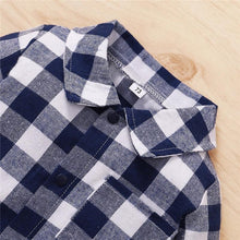 Load image into Gallery viewer, Spring Autumn Newborn Cotton Casual classic Plaid Collar Jumpsuit for Baby Boys / Girls In Elegant Retro Modern Style