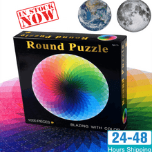 Load image into Gallery viewer, 1000PCS/SETColorful Rainbow Round Geometrical Photo Planet Puzzle Adult Kids Educational Toy Puzzle