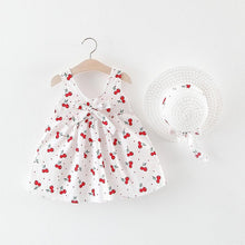 Load image into Gallery viewer, Summer Girl Kids Sleeveless Print Floral Birthday Party Princess Dress With Hat In Modern NEw Elegant Design For Girls Kids 6-24Months