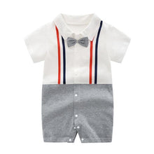 Load image into Gallery viewer, Modern Luxury New Born Baby Summer Gentleman Rompers for Baby Boys Cotton Jumpsuit 0-12M