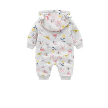 Load image into Gallery viewer, Baby Rompers Long Sleeve Zip Hooded Jumpsuits Playsuits for Toddler Boy/Girl For Autumn and Winter Season