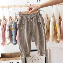 Load image into Gallery viewer, Baby Girls Pants Casual Ruffles Cherry Pants Baby Girl Clothes Long Princess Pants kids