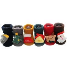 Load image into Gallery viewer, Luxury Modern Christmass Children's Socks With Doll Baby Keep Warm Elk Non-Slip Socks Newborn For Infant Toddler Kids