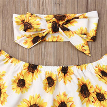 Load image into Gallery viewer, 3 Pcs Outfit Clothes Cute Sunflower Top Pants Fashion Casual Suit Perfect For Baby